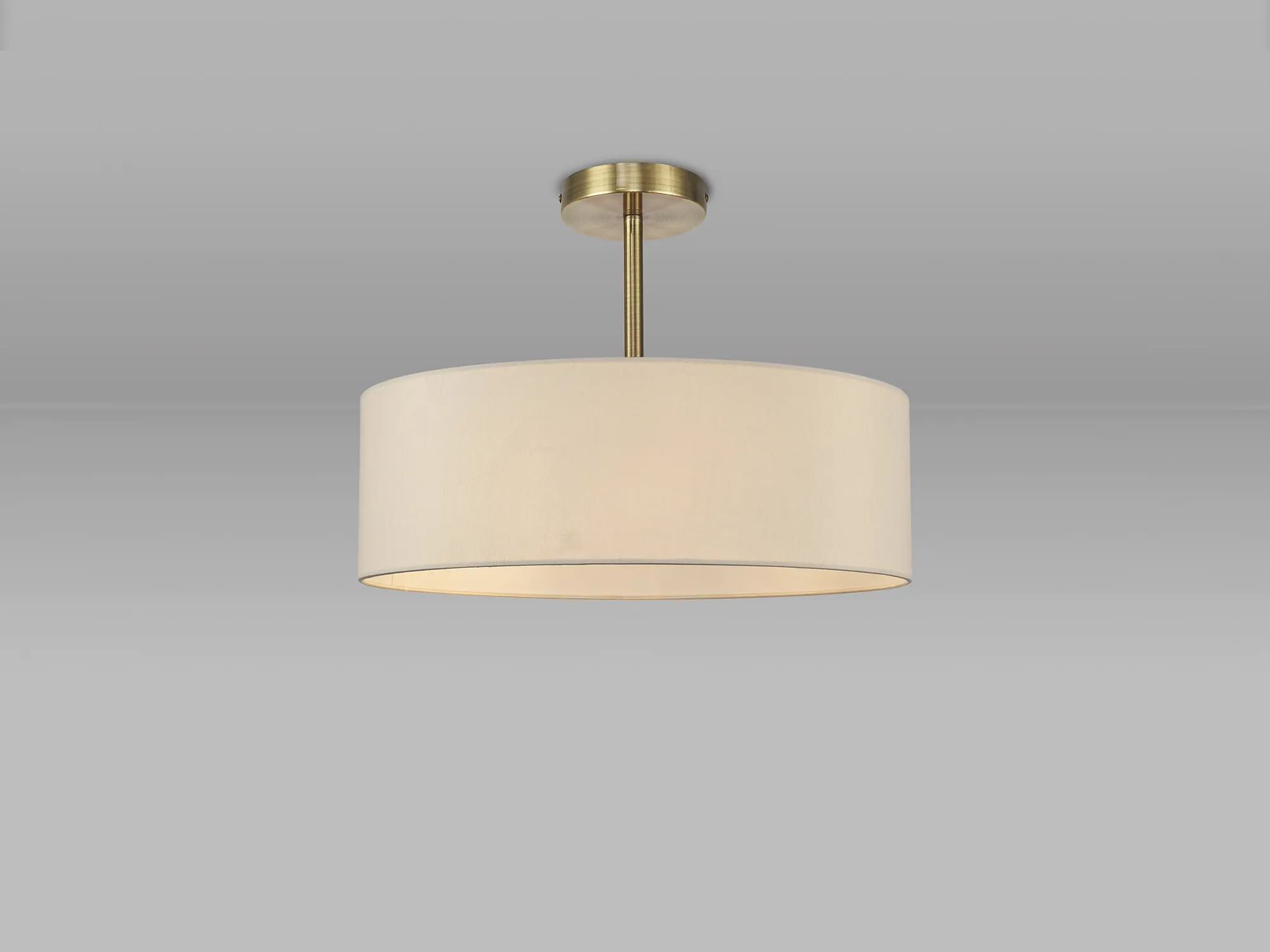 Baymont 45cm Semi Flush 5 Light Antique Brass, Ivory Pearl/White DK0740  Deco Baymont AB IV